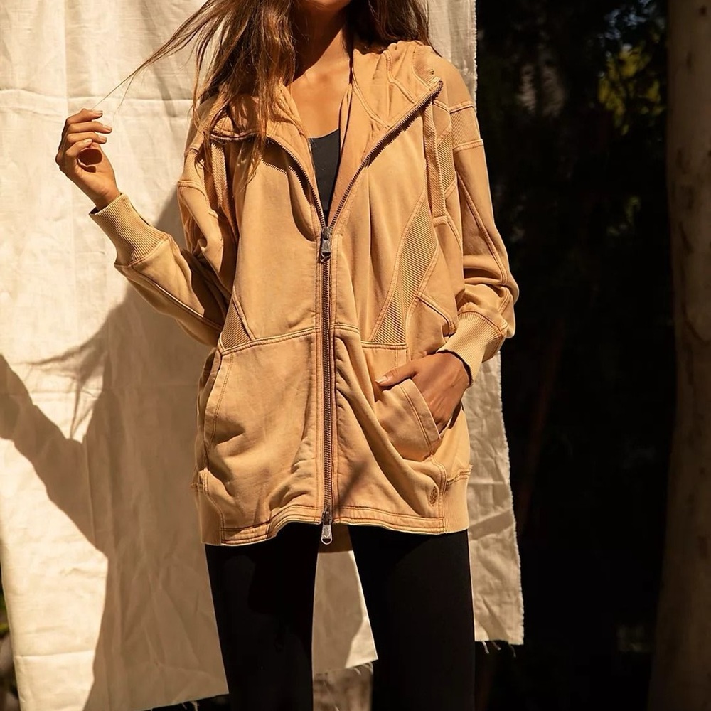 Free People All Your Love Solid Hoodie - Sandshell